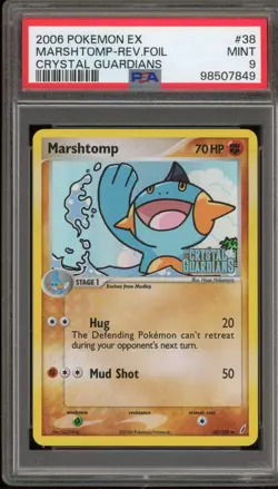Pokemon Marshtomp EX Crysal Guardians Reverse Holo Rare #38 PSA 9 Mint - Image 1