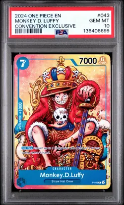 2024 ONE PIECE PROMOS CONVENTION EXCLUSIVE #043 MONKEY D. LUFFY PSA 10 - Image 1