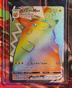 Pokemon Pikachu Vmax 188/185 Vivid Voltage SWSH NM 2020 Secret Rare Rainbow Card - Image 1
