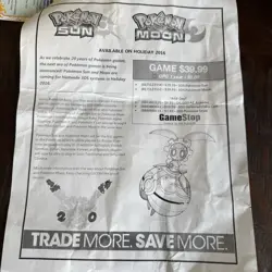 Pokemon 20th Anniv GameStop Promo Card 2016 Darkrai Used + Flyer Sun And Moon - Image 4