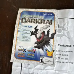 Pokemon 20th Anniv GameStop Promo Card 2016 Darkrai Used + Flyer Sun And Moon - Image 5