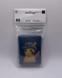 Pokemon Center Van Gogh Pikachu with Grey Felt Hat Card Sleeves (65 sleeves) - Image 1