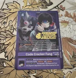 Digimon Card Game Code Cracker Fang Judge Foil BT17-091 Secret Crisis - Image 1