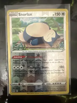 Pokemon TCG SWSH Lost Origin Snorlax Holo Rare Card #143/196 - Image 1
