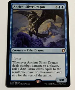 1x Ancient Silver Dragon Regular NM Commander Legends Baldur's Gate MTG - Image 1