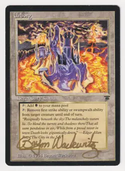 Gold Signed Urborg MP Legends English Artist Bryon Wackwitz 1994 MTG Magic Land! - Image 1