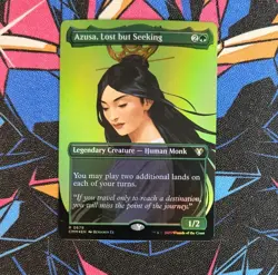 Azusa, Lost but Seeking NM Borderless Foil MTG Commander Masters Unplayed Magic - Image 1