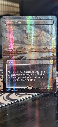 MTG – Tarkir Dragonstorm – Marsh Flats Dragonscale Foil – Mythic 0116 - Image 1
