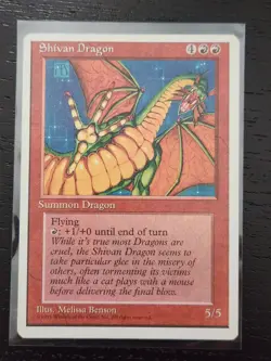 Shivan Dragon [4th Edition] MTG Core Set Red Creature *Regular *NM *Actual Pic - Image 1