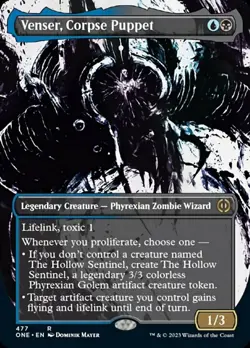 Venser, Corpse Puppet - Step-and-Compleat Foil - Borderless Showcase - Phyrexia: - Image 1