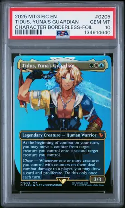 2025 MTG FINAL FANTASY COMMANDER #0205 TIDUS, YUNA'S GUARDIAN PSA 10 - Image 1