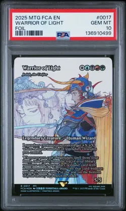 2025 MTG FINAL FANTASY THROUGH THE AGES FOIL #0017 WARRIOR OF LIGHT PSA 10 - Image 1