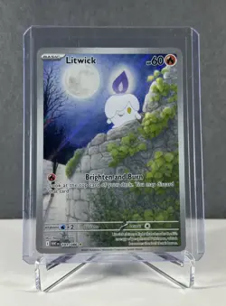 Pokemon TCG 2025 Litwick 101/086 White Flare Holo Illustration Rare NM - Image 1