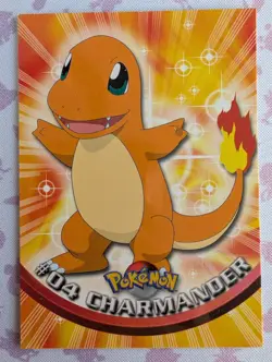 1999 Topps Pokemon TV Animation Series 1 - Charmander #04 Blue Logo Non Holo - Image 1