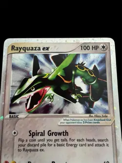 Pokemon TCG Rayquaza EX Ultra Rare Dragon Card 97/97 LP Some Whitening - Image 2