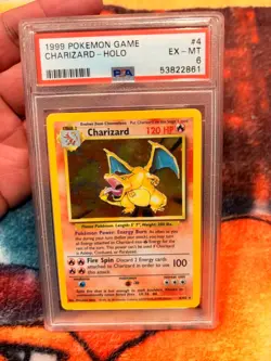 Pokemon TCG Charizard Base Set Holo Rare Card 4/102 PSA 6 - Image 1