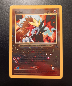 Pokemon Entei 2001 34 Black Star Reverse Holo WOTC Promo Card - Image 1