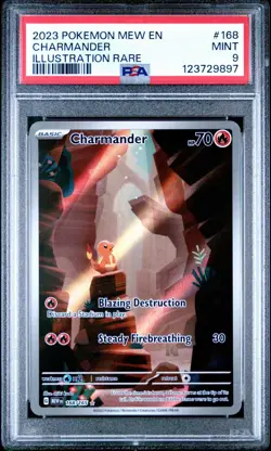 PSA 9 MINT Charmander 168/165 Illustration Rare Pokemon 151 Full Art Graded - Image 1