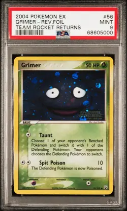 2004 POKEMON EX TEAM ROCKET RETURNS #56 GRIMER-REVERSE FOIL PSA 9 - Image 1