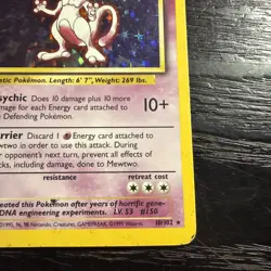 Mewtu Mewtwo Holo 10/102, 1st Edition, 1999 WOTC Pokemon. - Image 5