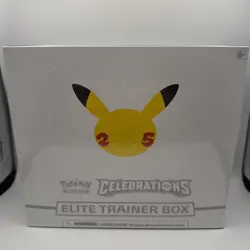 Pokemon Celebrations Elite Trainer Box ETB TCG 25th Anniversary RIP on side 820650809439 - Image 1