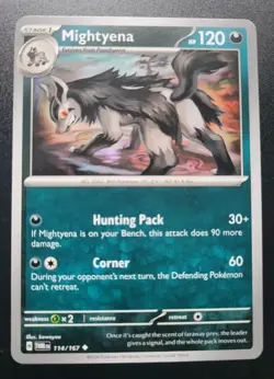 Pokemon TCG Twilight Masquerade: Mightyena (114/167) - Uncommon - Near Mint - Image 1