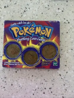Hasbro 1999 Vintage Pokemon Battling Coin Game Sealed, Includes 3 Coins - Image 1