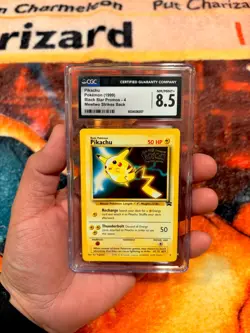 Pokemon TCG Pikachu #4 Stamped 1999 WB Movie Black Star Promo Card WOTC CGC 8.5 - Image 1