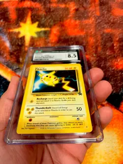 Pokemon TCG Pikachu #4 Stamped 1999 WB Movie Black Star Promo Card WOTC CGC 8.5 - Image 2