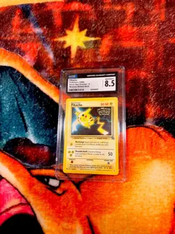 Pokemon TCG Pikachu #4 Stamped 1999 WB Movie Black Star Promo Card WOTC CGC 8.5 - Image 4