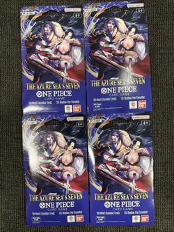 Lot of 4 OP14 EB04 The Azure Sea’s Seven One Piece Card Game Sleeved Booster New - Image 1