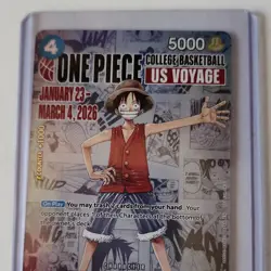 Bandai Namco One Piece CCG US Voyage Monkey D. Luffy P-055 Promo Character Card - Image 1