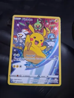 2020 Pikachu SWSH020 – Black Star Promo – NM Holo Pokemon Card - Image 1