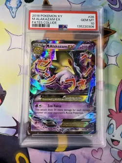 2016 Pokemon XY Fates Collide M Alakazam EX #26 Graded PSA 10 - Image 1