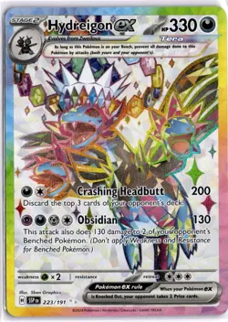Pokemon Tcg Hydreigon Ex 223/191 Surging Sparks Ultra Rare Sir Holo Full Art Nm - Image 1