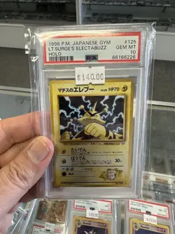 PSA 10 LT. SURGE'S ELECTABUZZ GYM CHALLENGE POKEMON 1998 JAPANESE HOLO - Image 1