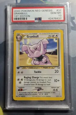 2000 Pokemon Granbull 37/111 1st Edition Neo Genesis PSA 10 Gem Mint - Image 1