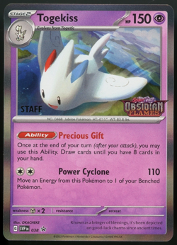 Togekiss - SVP038 - Pokemon Scarlet & Violet Promo STAFF STAMP Card NM - Image 1