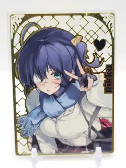 Genki Parade 2 - Gold Metal Waifu Trading Card - Rikka Takanashi - NUMBERED 6/99 - Image 1