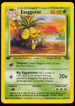 Exeggutor 35/64 1st Edition Jungle Pokemon Card 1999 LP - Image 1