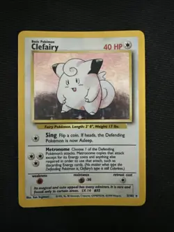 Clefairy 5/102 - Base Set Unlimited Rare Holo Pokemon TCG NM Condition - Image 1
