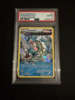 2015 POKEMON XY ANCIENT ORIGINS #21 GYARADOS-REVERSE FOIL PSA 8 - Image 1