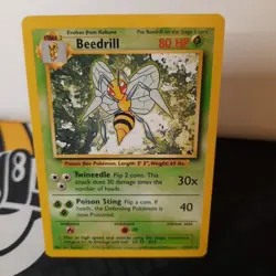 Pokemon Card - Beedrill - Unlimited - Regular Rare (17/102) WOTC Base Set LP - Image 1
