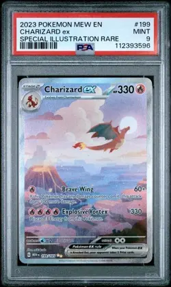 2023 Pokemon EN-Mew 151 Charizard EX 199/165 Special Illustration Rare PSA 9 - Image 1