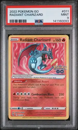 2022 Radiant Charizard PSA 9 Pokemon Go #011 MINT - BRAND NEW CASE! - Image 1