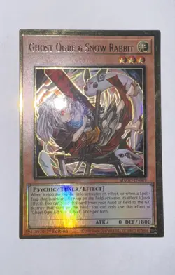 Yu-Gi-Oh! Ghost Ogre & Snow Rabbit (Alternate Art) MAGO-EN009 1st Premium Gold - Image 1