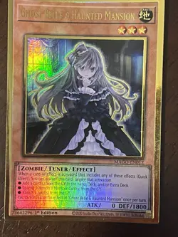 YuGiOh Ghost Belle & Haunted Mansion MAGO-EN012 Gold Rare 1st Edition Foil Card - Image 1