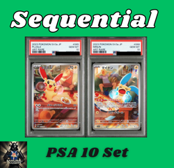 SEQ PSA 10 Plusle 065/062 Minun 066/062 AR sv3a Set Pokemon Cards Japanese - Image 1