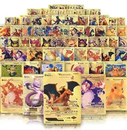 55 PCS Cards Packs Vmax V EX GX Rare Golden Cards TCG Deck Box Kids Foil Card US - Image 1