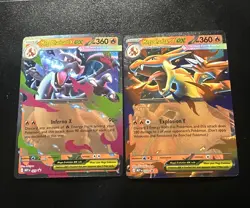 Mega Charizard X and Y EX Cards Holo English 029 & 030 Black Star Promo NM - Image 1
